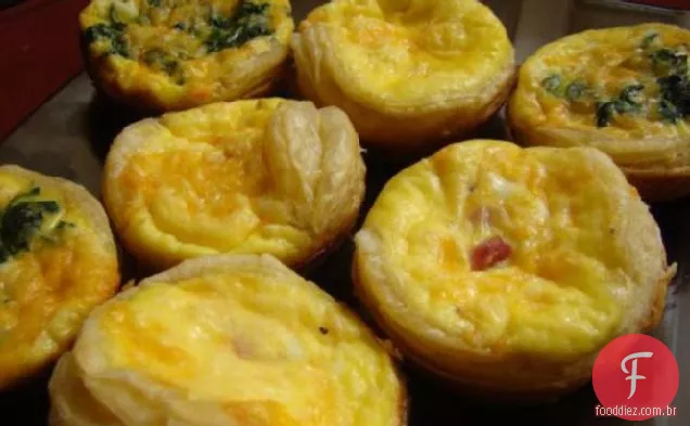 Pouco presunto e tortas de queijo