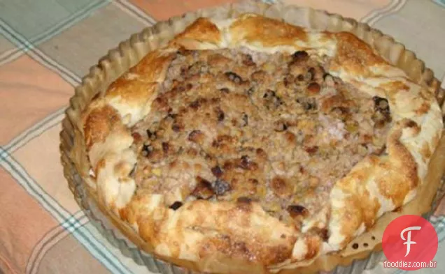 Galette de maçã com nozes e passas e uma cobertura de Streusel