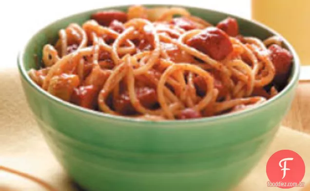 Hot Dog Spaghetti Rings