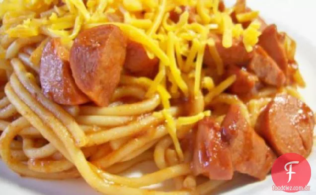 Spaghetti Chili Com Cachorros-Quentes