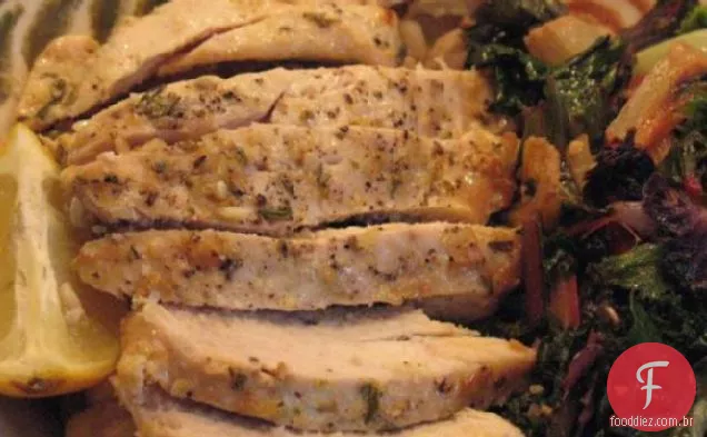 Frango Com Limão Toscano Com Salada De Feijão Quente