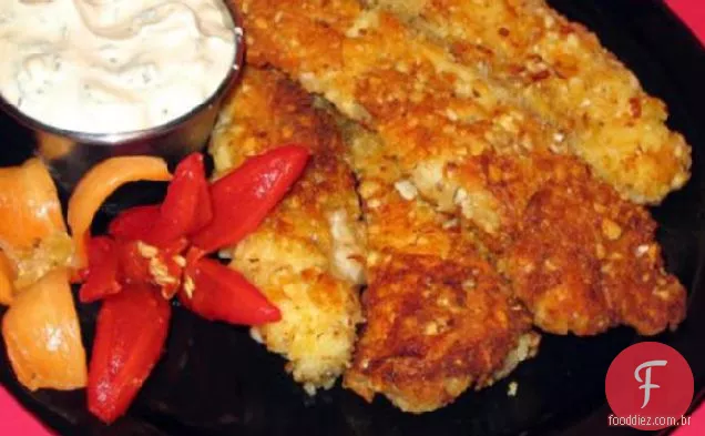 Dedos De Frango Com Crosta De Amêndoa