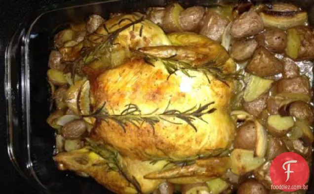 Frango assado simples e fácil