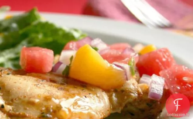 Frango Grelhado Marinado Com Salsa De Melancia