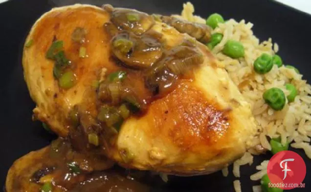 Frango Com Vinho e cogumelos