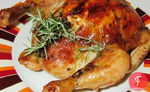 Frango Assado com alecrim com molho de limão / soja