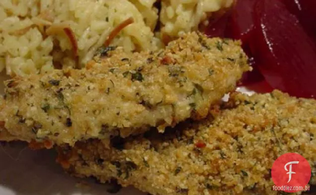 Dedos de frango com parmesão ou filetes