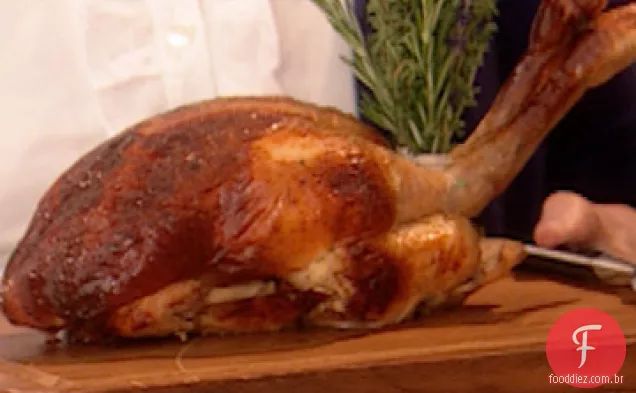 Frango assado com recheio de Brioche