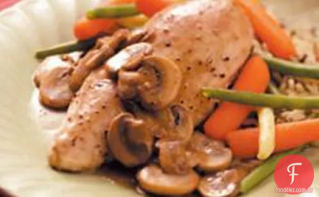 Frango Com Cogumelos Assados