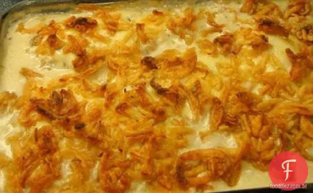 Queijo suíço e cebola anel Peitos De Frango
