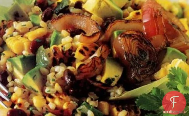 Salada De Milho Grelhada Com Feijão Preto E Receita De Arroz