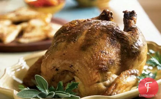 Sage Pesto-Frango Assado Esfregado
