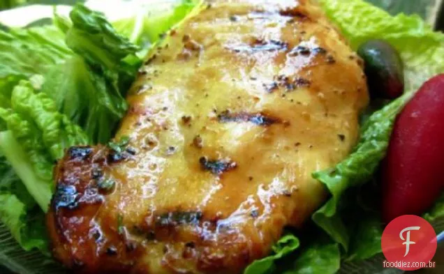 Jalapeno e frango vitrificado com manjericão