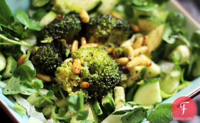 Brócolis Assado, Courgettes E Agrião