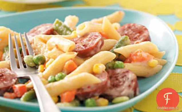 Salsicha picante e Penne