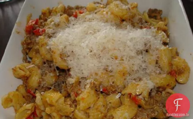 Peru moído Paprikash e macarrão