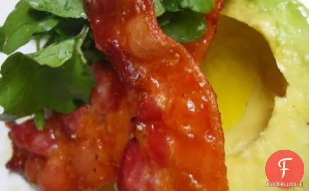 Salada De Abacate Com Limão, Bacon E Agrião