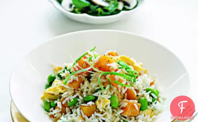 Salada de agrião e cogumelos com vinagrete de limão