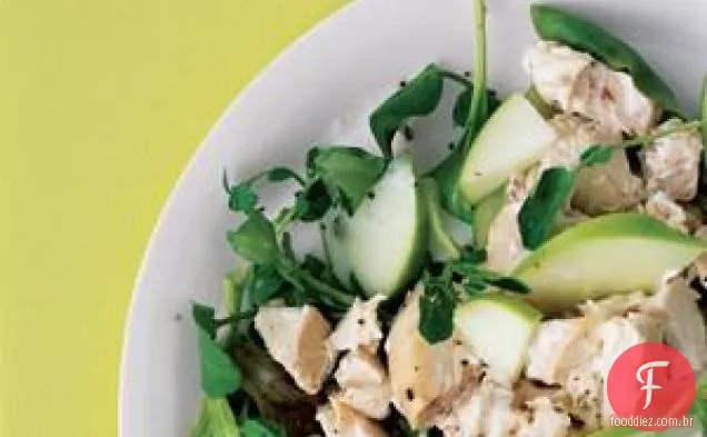Salada De Frango Com Maçã Verde E Agrião