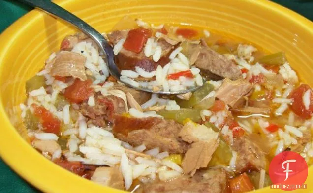 Peru e Salsicha Jambalaya