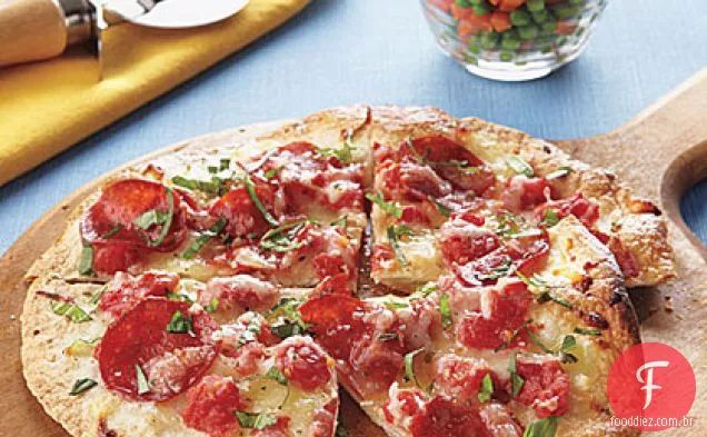 Pizzas De Pepperoni De Peru De Crosta Fina