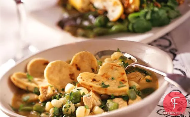 Posole com peru e Chipotle Gorditas em forma de coração