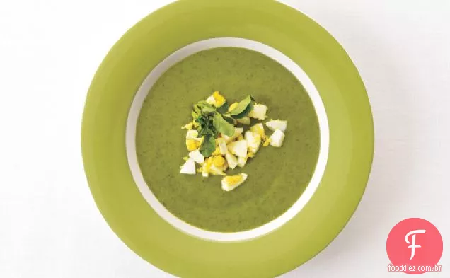 Sopa gelada de agrião-espinafre