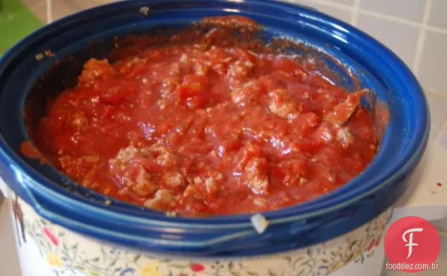 Molho De Carne De Peru De Dia Preguiçoso (Para Espaguete)