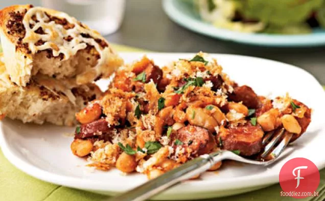 Caçarola de salsicha e feijão
