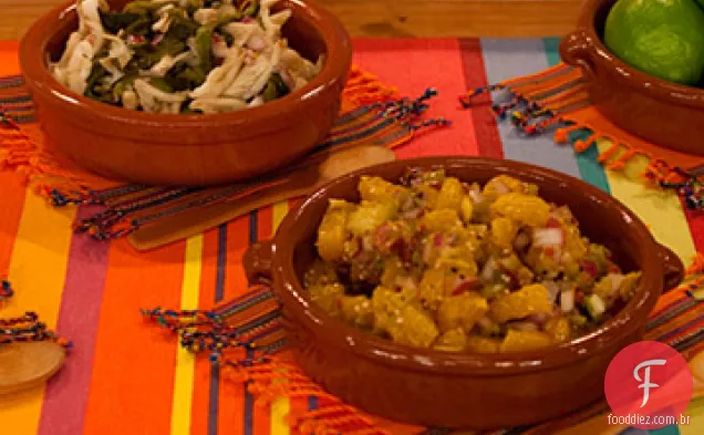 Poblano Salpicon assado com cogumelos