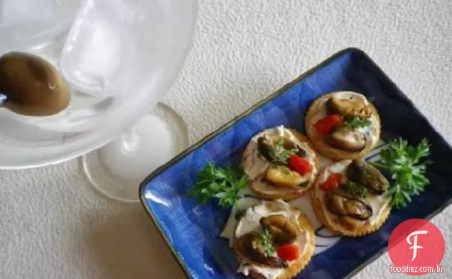 Aperitivos de ostras defumadas da Boomette