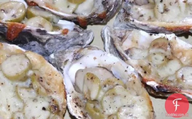 Ostras e azeitonas para churrasco