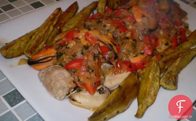 Filé de porco com mexilhões (Lomo de Porco com Amêijoas)