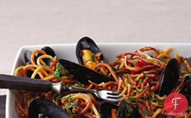 Fideos com mexilhões
