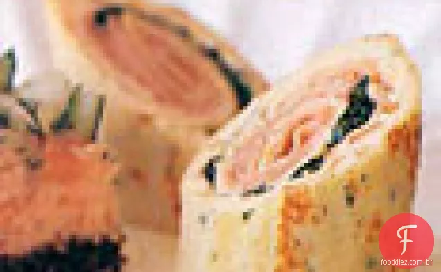 Crepes de presunto e agrião