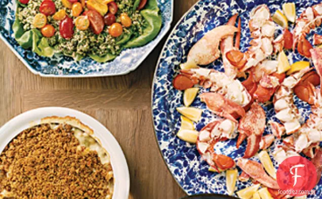 Macarrão e queijo com cobertura de migalhas de Laura