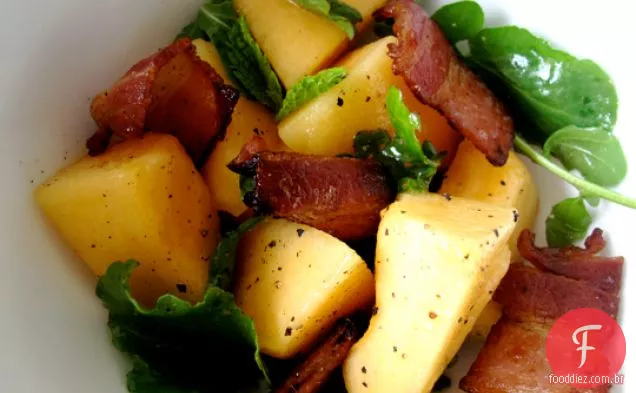 Salada De Melão Legal Com Bacon Quente