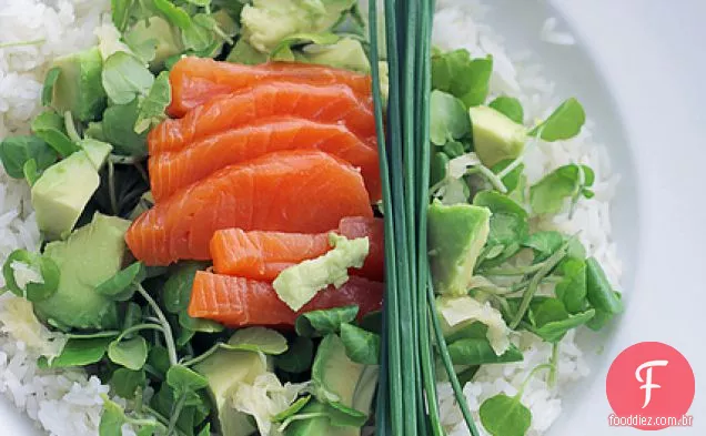 Salmão, Abacate E Arroz