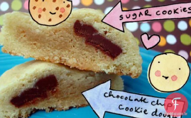 Biscoitos De Açúcar Recheados Com Massa De Biscoito De Chocolate