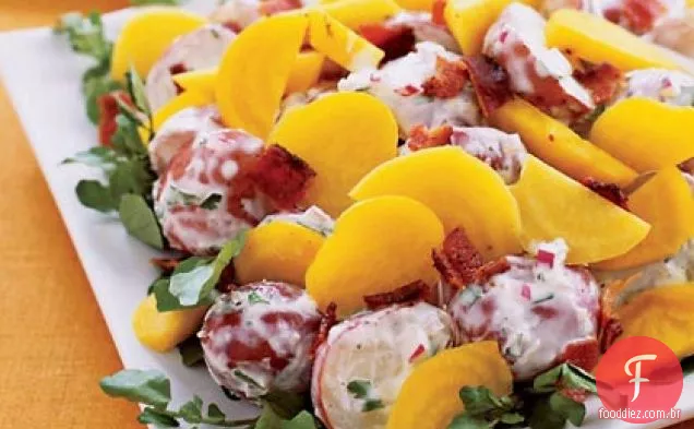 Salada de beterraba dourada e batata