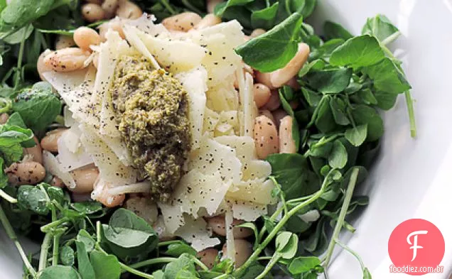 Queijo Pecorino, Pesto Verde E Feijão Cannellini