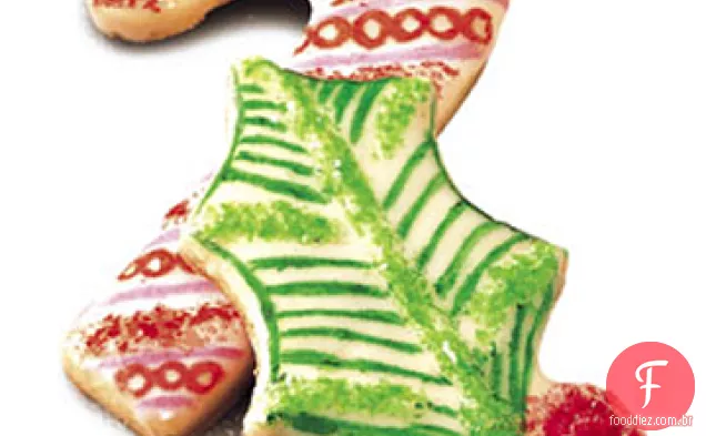 Recortes de Natal com cobertura de baunilha