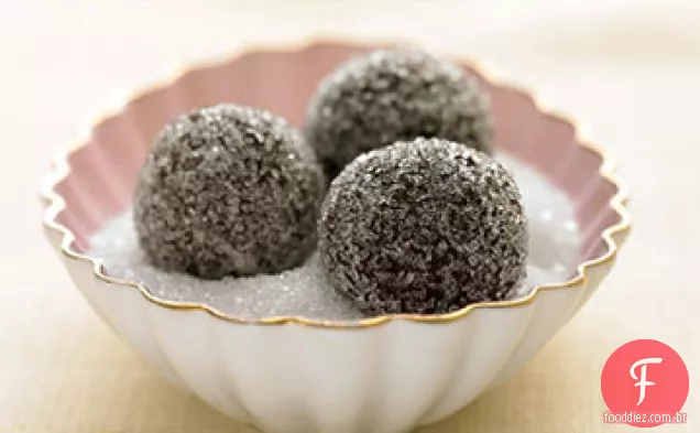 Chocolate-Trufas de champanhe em açúcar espumante