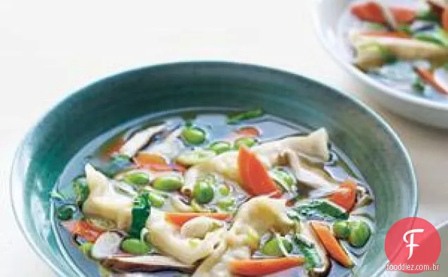 Sopa De Bolinho Asiático Com Receita De Shiitakes