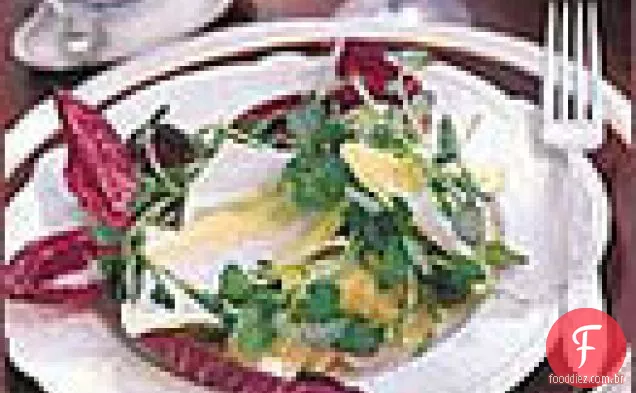 Verdes misturados com vinagrete de azeitona