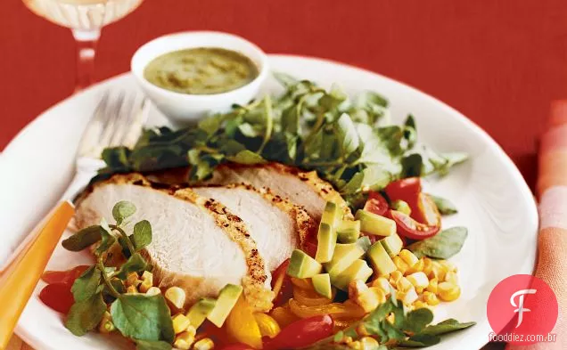 Salada de frango com vinagrete Poblano