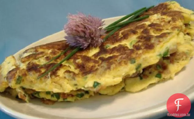 Flaeskeaeggekage (Panqueca Dinamarquesa De Bacon E Ovo / Omelete)