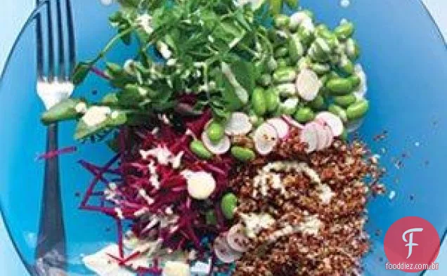 Salada De Quinoa E Vegetais Com Molho De Tahine