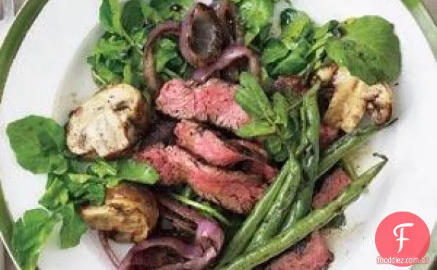 Receita De Salada De Bife Grelhado, Cogumelo E Feijão Verde