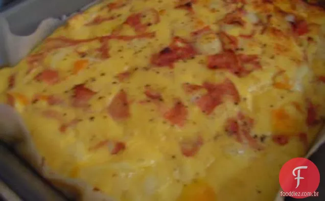 Bacon com baixo teor de carboidratos e quiche de ovo
